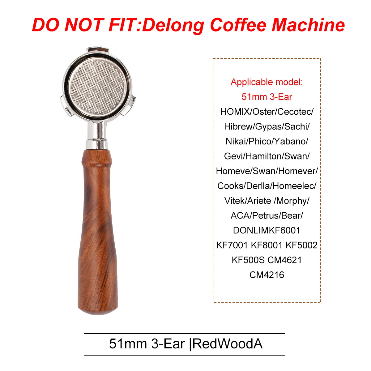 51mm Coffee Bottomless Portafilter With Filter Basket For Homix H11 Oster Cecotec Hibrew Espresso Machine Handle Cafe Tools