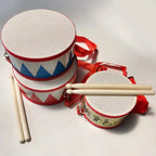 Wooden Percussion Drum Toy Set for Toddlers - with Carry Strap, Develop Rhythm Sense, Safe and Educational Music Aids