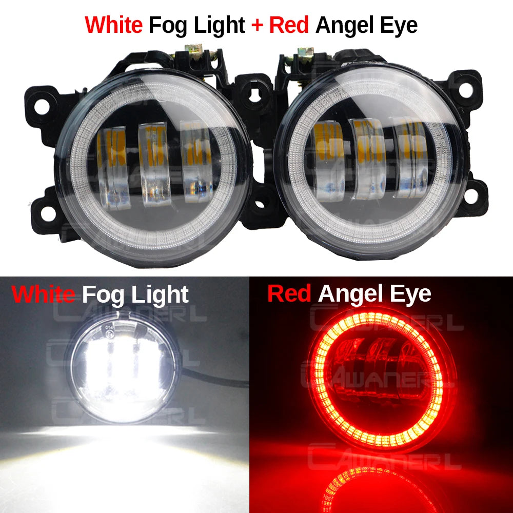 2 Pieces 90MM Round Angel Eye LED Fog Light For Suzuki Jimny 1998-2017 30W H11 Adjustable Car Front Fog Daytime Running Lamp DRL
