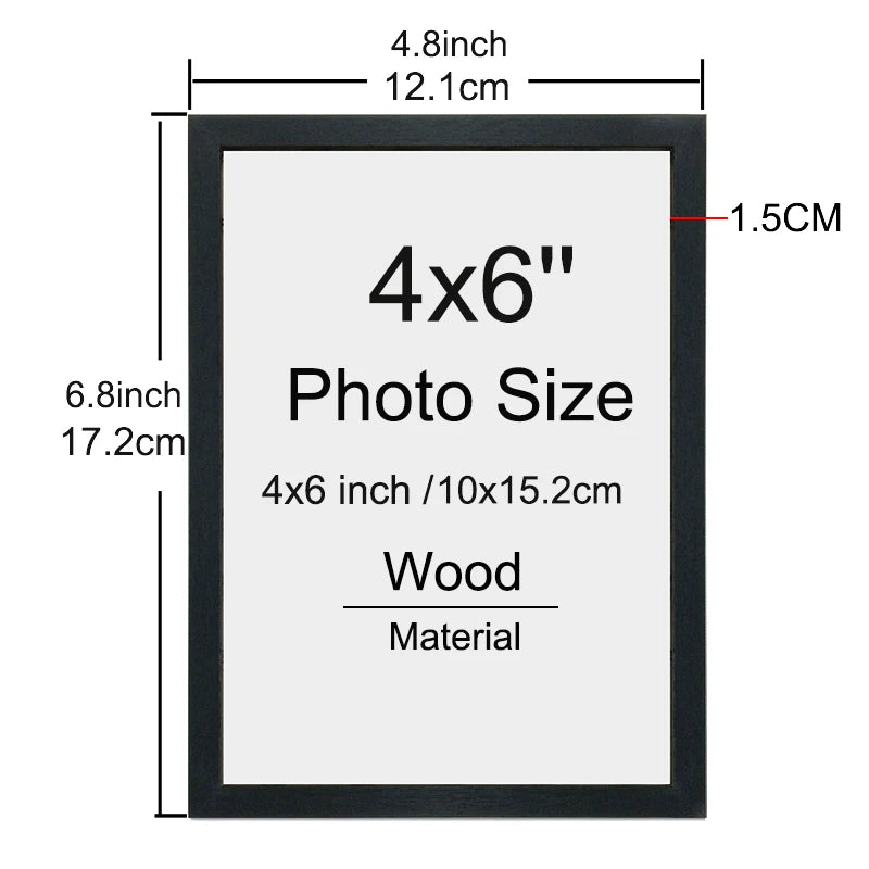 14pcs 4x6 Inch Wooden Picture Frames No Mat, Tabletop or Wall Display for Photos