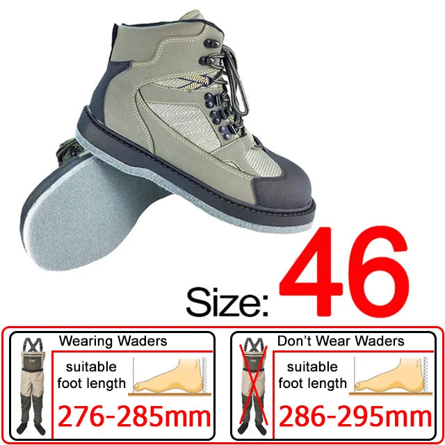 Fishing Shoes, Outdoor Fly Fishing Boots, Felt or Rubber Sole Sea River Reef Rock Fishing Boots, Hunting Fishing Waders Boots