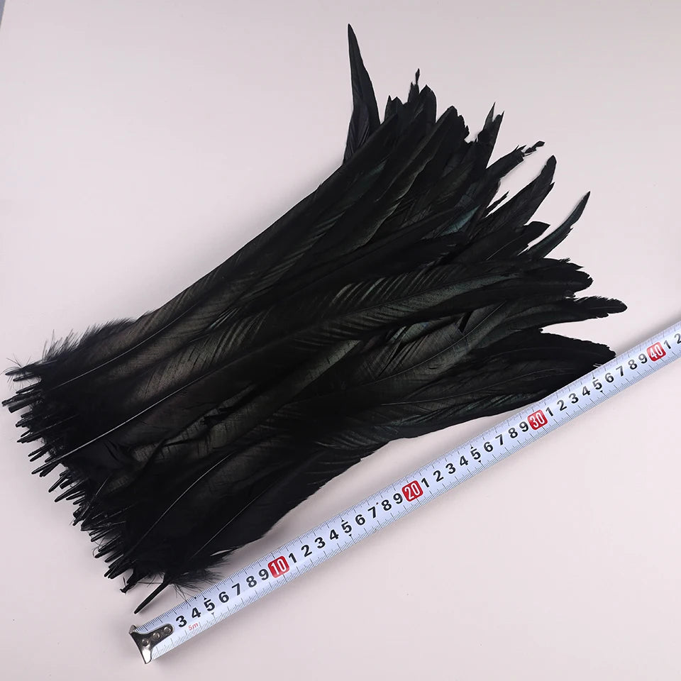 50Pcs 35-40cm Rooster Tail Feathers for Crafts Carnival Accessories Natural Long Plumes Chicken Decoration Feather Headdress