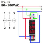 18MM Din Rail Mount Single Three Phase Voltage Meter AC 80-500V Modular Voltmeter Gauge Indicator LED Digital Display Detector