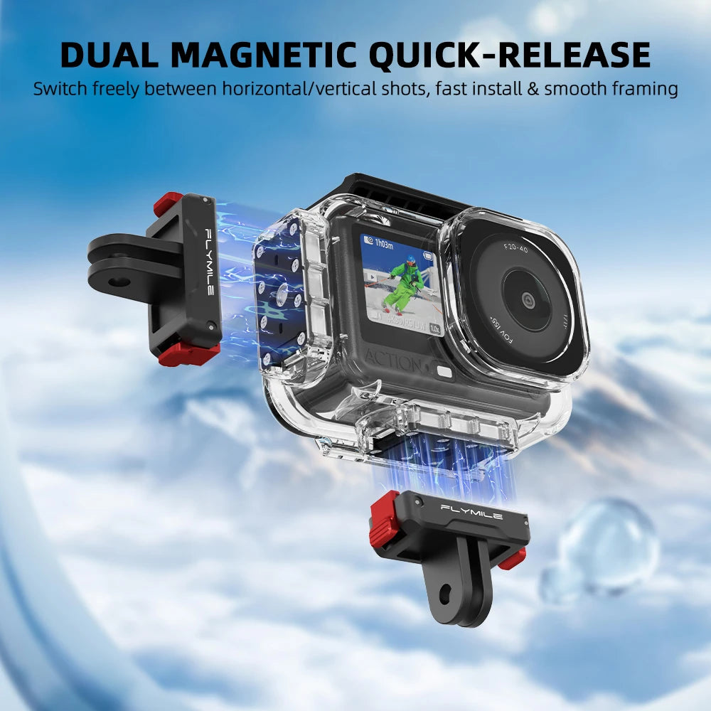 Flymile Action 6 60M Waterproof Case Underwater Diving Housing Cover Protective Case for DJI OSMO Action 6 Accessories