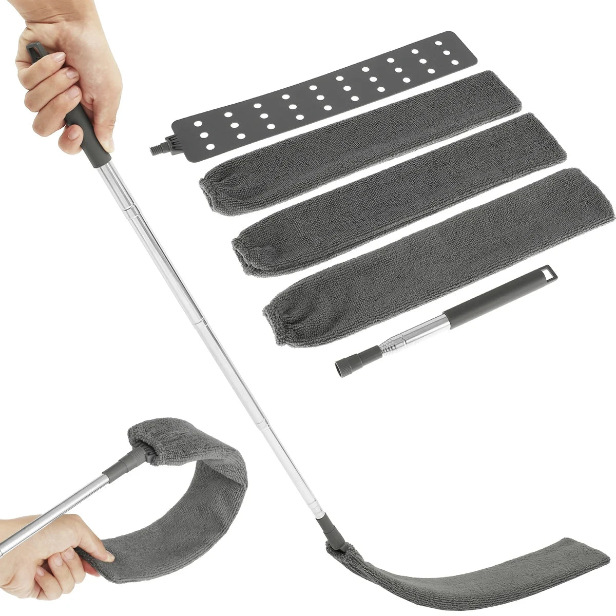 Gap Dust Cleaner Retractable Microfiber Gap Dust Brush Flexible Long Flat Gap Duster for Sofa Bed Furniture Bottom Cleaning