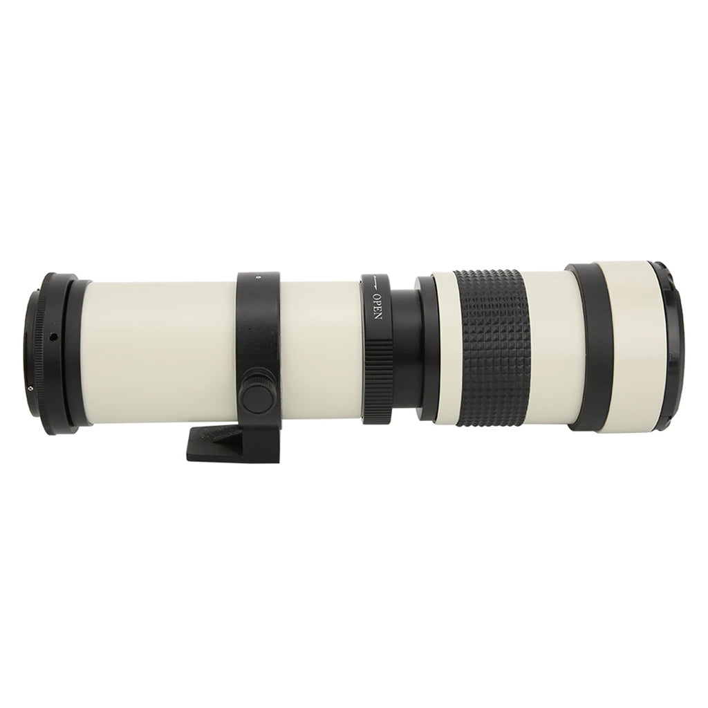 White 420800mm Aperture F 8.316 Full Manual Focusing Telescope Zoom Telephoto Lens for EF‑S Mount Camera Manual Focusing Lens