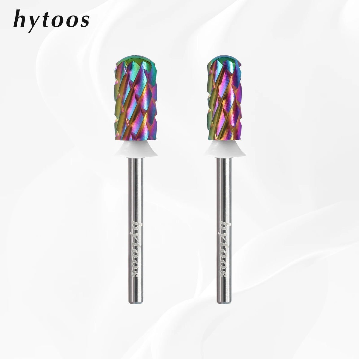 HYTOOS Safety 5XC Carbide Nail Drill Bits TaC Coating Smooth Top Barrel Bit for Thick Gel & Acrylic Removal Pro Manicure Tools