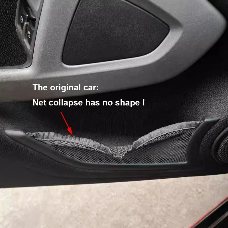 2pcs Stainless Steel Car Door Net Bag Non-elastic Repair Strip For Mercedes Smart 451 Fortwo 2009-2014 Modification Accessories