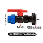 IBC tank adapter S60x6 to 25mm/32mm PE tube connector DN20/DN25 plastic fitting