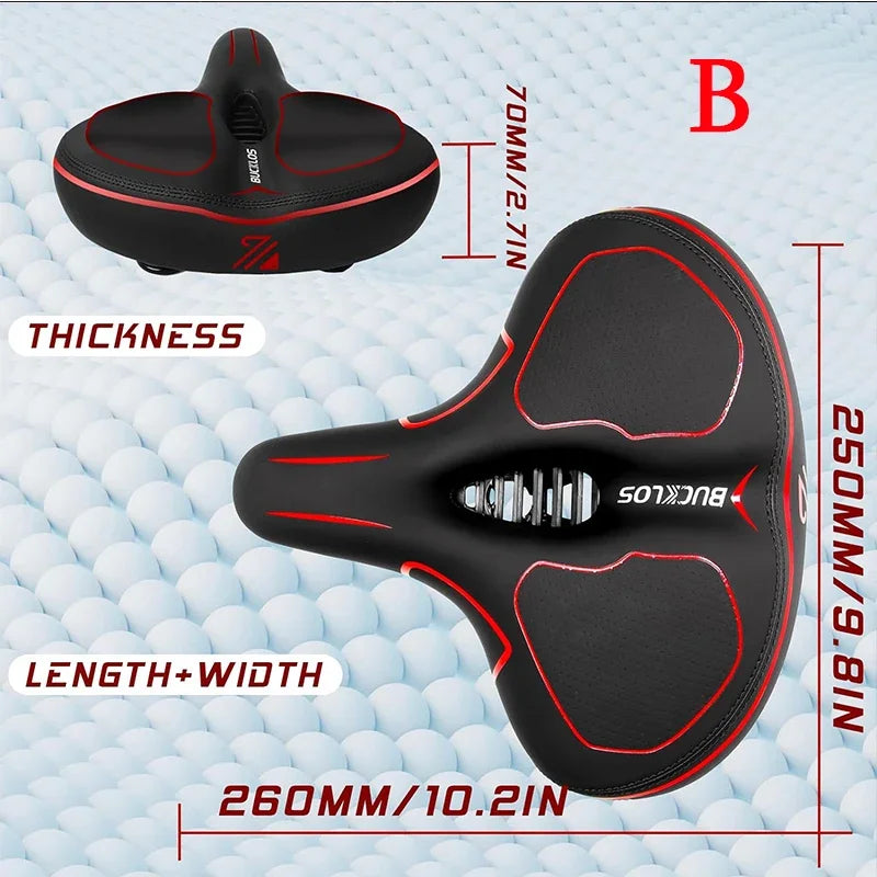 BUCKLOS Ergonomic Bicycle Saddle Shock-absorption Mountain Bike Seat Cushion Thicken Widen E-Bike Saddle Travel Bicycle Seat