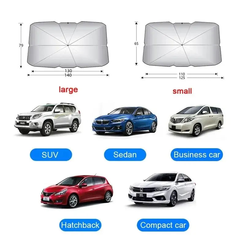 Car Windshield Sunshade Umbrella Folding Front Window Sun Shade Parasol, 1pc Small/Large