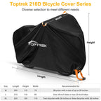 Toptrek Bike Cover 210D High Quality Bicycle Protector Multipurpose Rain Snow Dust Waterproof New All Weather Protective Covers