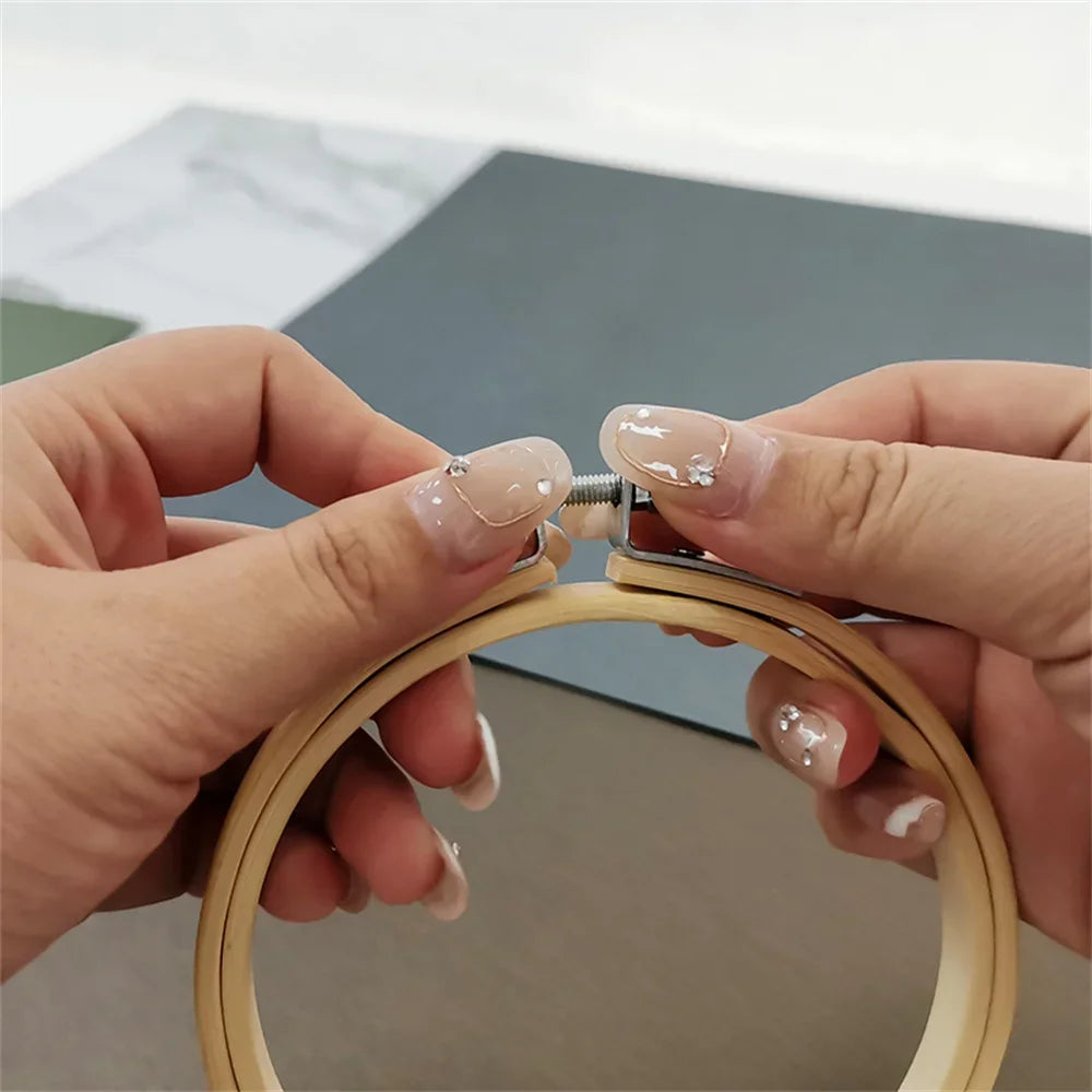 10pcs/Set 10-40cm Wooden Embroidery Hoops Frame Set Bamboo Embroidery Hoop Rings For DIY Cross Stitch Needle Craft Tool