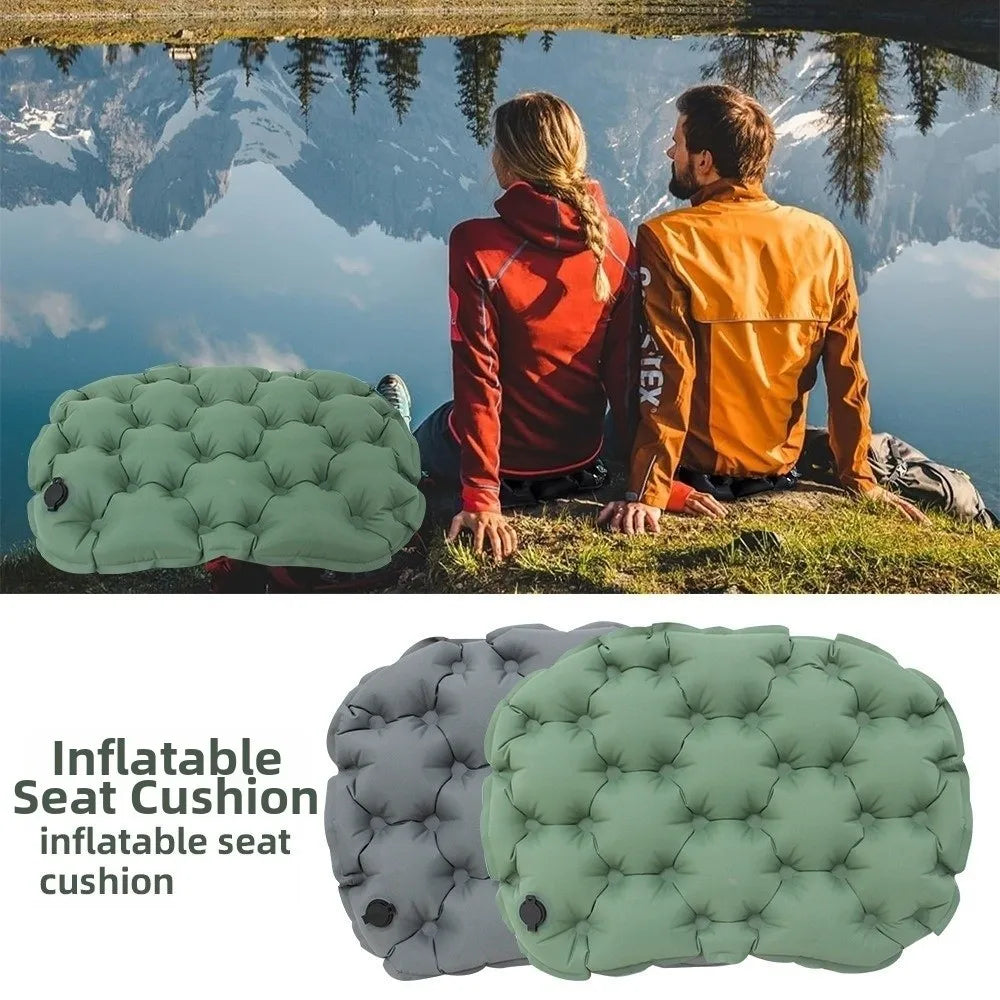 Foldable Inflatable Seat Cushion Moisture-proof Space-saving 3D Air Seat Cushion Waterproof Lightweight Camping Chair Pad Hiking