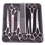 Purple Dragon Dog Grooming Scissors Kit 7" 6.5" Stainless Pet Curved Scissors Thinning Scissors Straight Shears Chunker Z3002