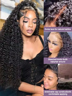 40 46 Inch 13x4 13x6 Full Frontal HD Transparent Lace Long Deep Wave Brazilian Remy Human Hair Pre plucked Wigs 200 Density