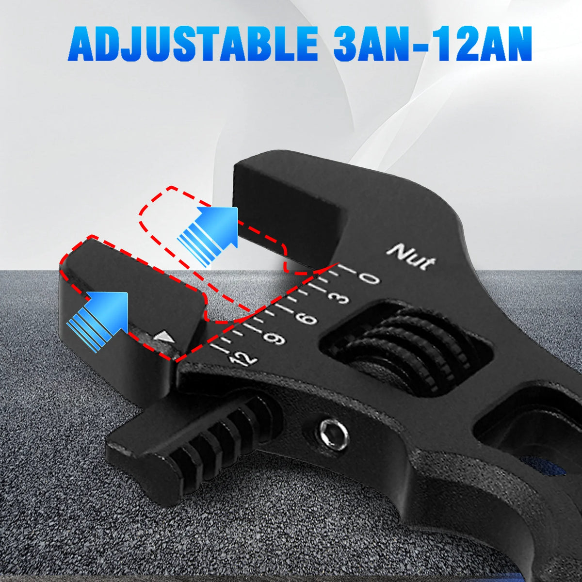 ZSRacing AN Hose Fitting Adjustable Wrench 3AN-12AN Lightweight Aluminum Spanner AN 3 4 6 8 10 12 TC050