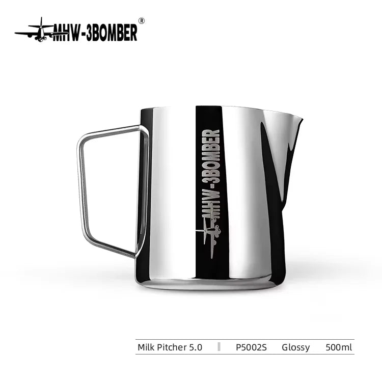 MHW-3BOMBER Classic Milk Frothing Pitcher 500ml Red Stainless Steel Steaming Pitchers Cappuccino/Latte Art Milk Cup Coffee Tool