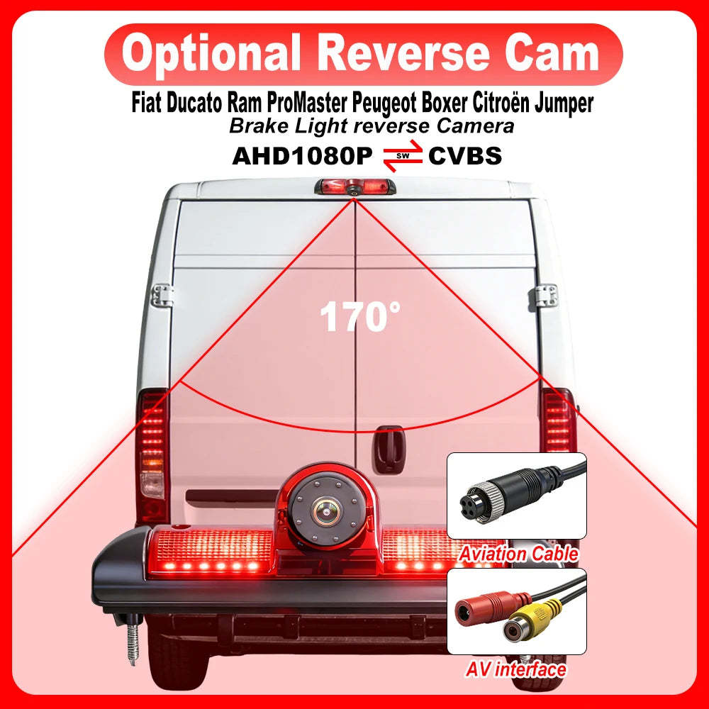 Car 5 inch Monitor AHD IPS CVBS LCD TFT 1080P Brake Light reverse camera for Ducato Ram ProMaster Peugeot Boxer Citroën Jumper