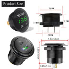 12V Cigarette Lighter Socket 4 in 1 Waterproof Car Dual QC3.0 USB Outlet Panel for RV Marine Boat Power Socket Charger Socket