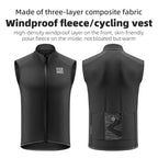 ROCKBROS Cycling Vest Windproof Winter Autumn Fleece Warm Bike Vest for Outdoor Sports MTB Road Thermal Bicycle Tops Waistcoat﻿