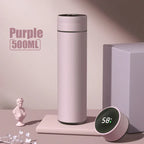 500ml Stainless Steel Thermos Cup with Temperature Display Outdoor Vacuum Insulated Divided Bottle Travel Mug Fathers Day Gift
