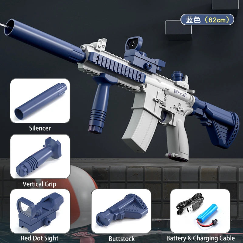 M416 Water Gun Electric Pistol Shooting Toy Full Automatic Summer Shoot Beach Outdoor Fun Toy For Children Boys Girl Adults Gift