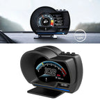 Digital Head‑Up Displayer OBD2+GPS Speed Warning Head Up Display Smart Gauge Car HUD Speedometer Turbo RPM Alarm for Car Truck