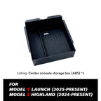 1/2/3/4/6/7/8pcs For Tesla New Model Y 2025 Launch Juniper ABS with Silicone Non-slip Mat Console & Armrest Storage Box Watercup