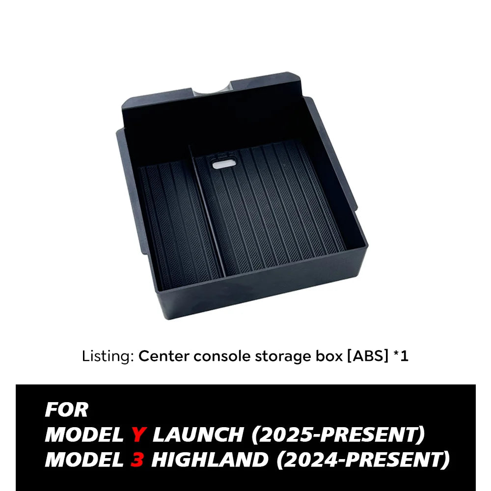 TEKSY Center Console & Armrest Storage Box Set for Tesla Model Y 2025-2026 Juniper, ABS
