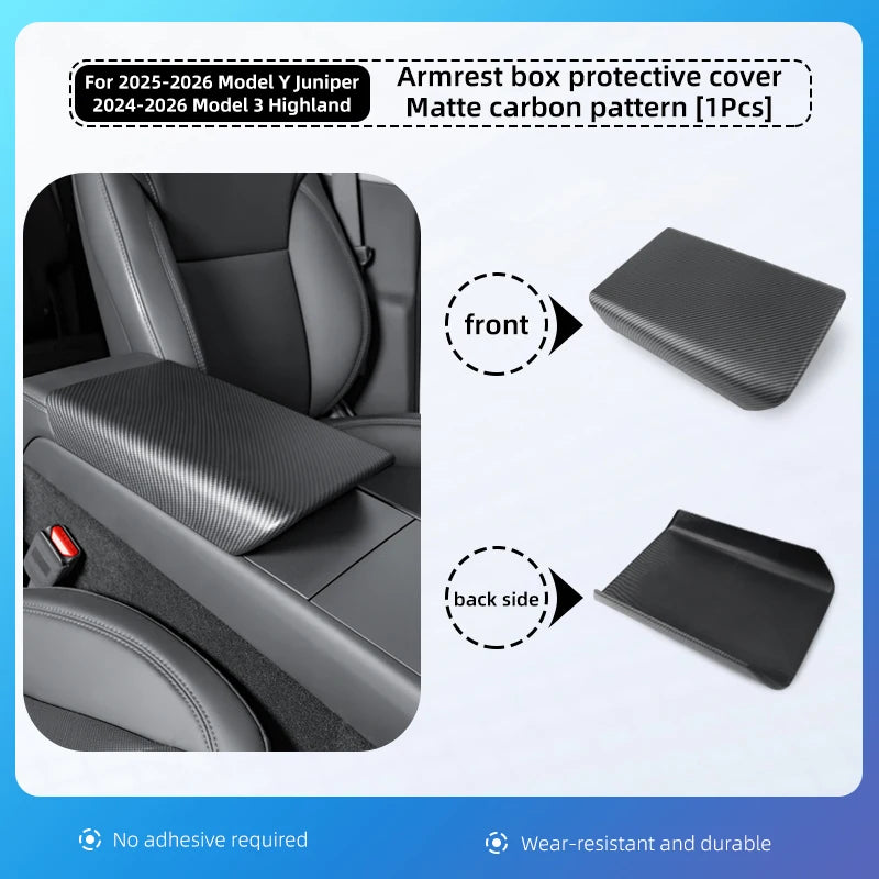 For Tesla Model 3 Highland Y Juniper Armrest Box Protect Cover Center Console Anti-Scratch 2026 2025 Car Accessories