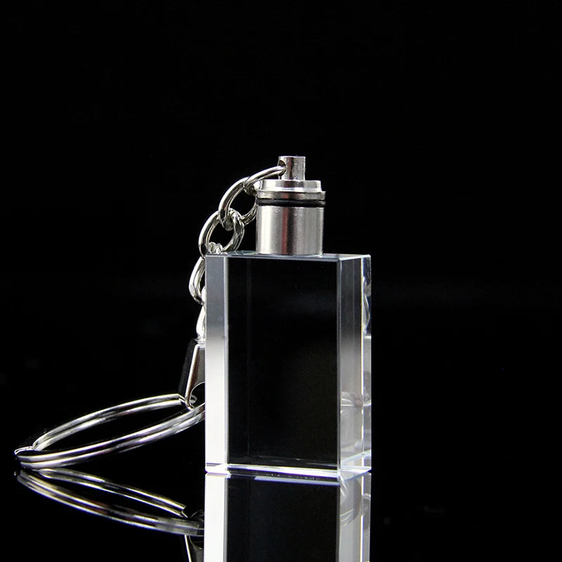 XTOOL Wholesale Blank K9 Shining Crystal Block Cube Keychain for 3D Laser Engraving Rectangular Crystal Lighting Pendants