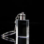 XTOOL Wholesale Blank K9 Shining Crystal Block Cube Keychain for 3D Laser Engraving Rectangular Crystal Lighting Pendants