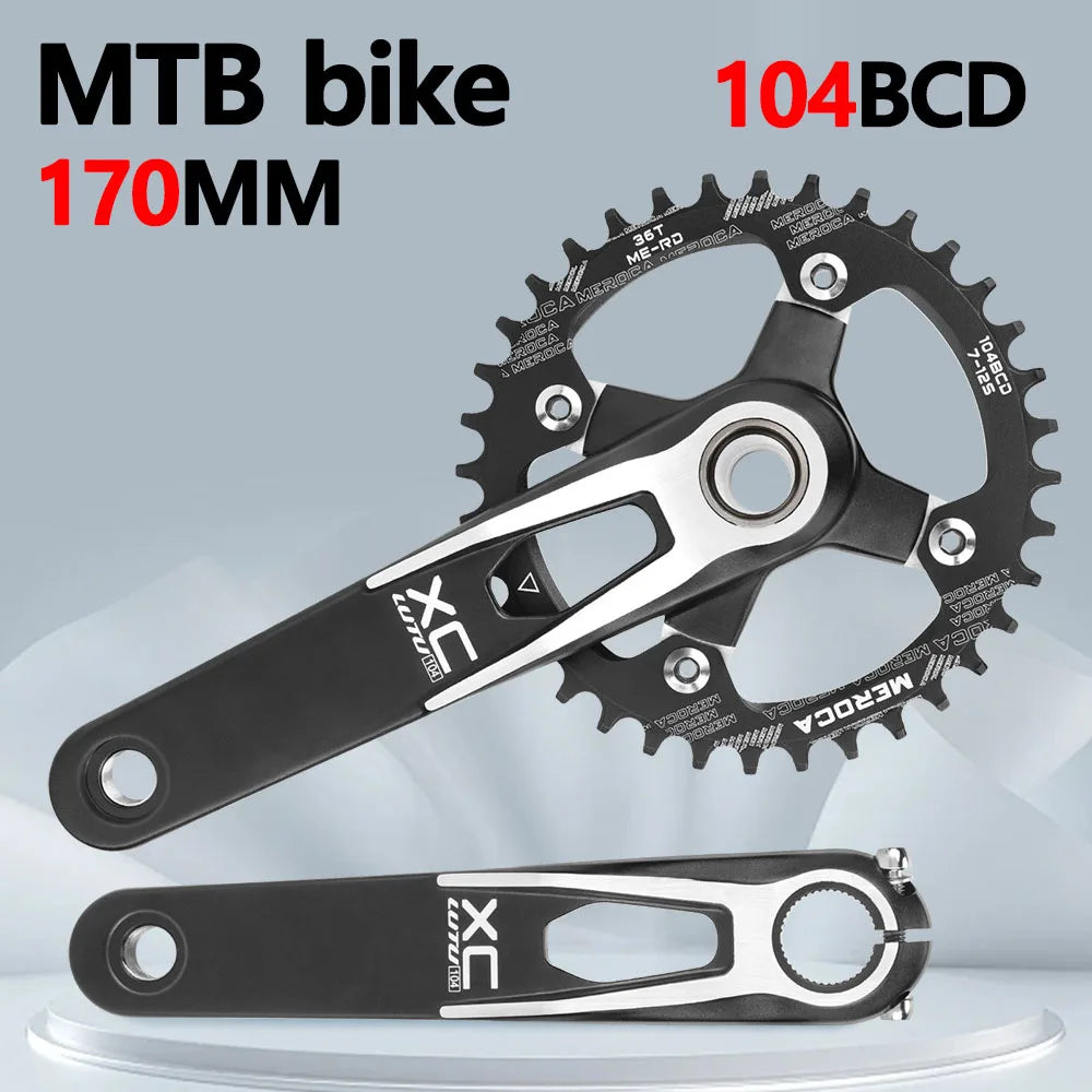 Hollowtech connecting rods 104 bcd 24mm MTB Integrated crankset 170mm mountain bike lightweight crank arm Monoplate cranks