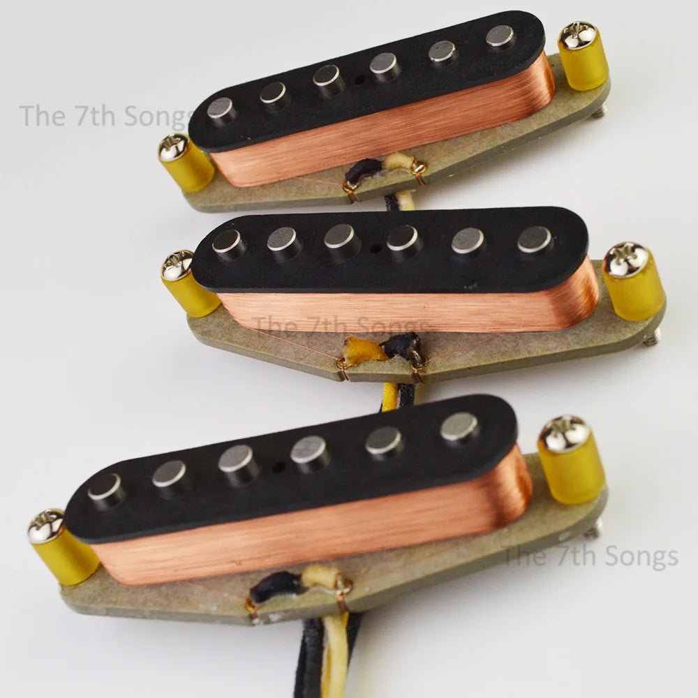 1969 Style ST Single Coil Electric Guitar Pickup Set Alnico 5, Plain Enamel Wire