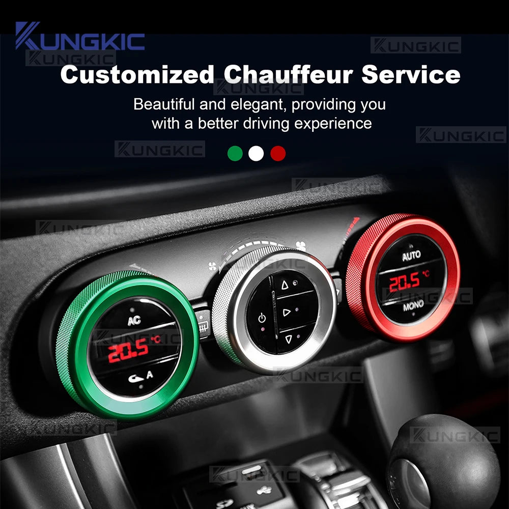 AC Adjustment Knob Rings For Alfa Romeo Giulietta 940 2010 2011 2012 2013 2014 2015 2016 2017 2018 2019 2020 2021 Central Trim