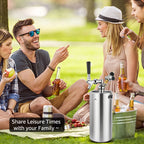 Mini Beer Keg Growler Craft Beer Barrel Carbonated Dispensing Container, 2L-5L
