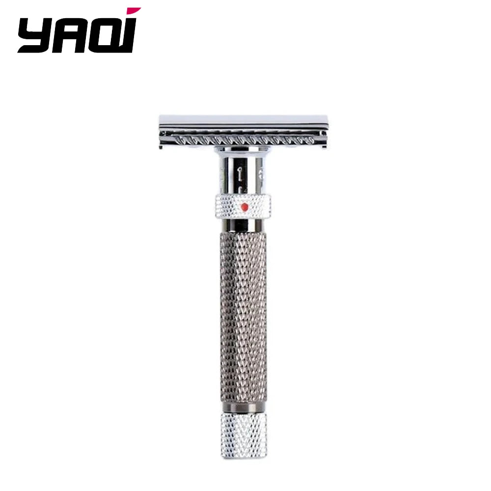 Yaqi Adjustable Safety Razor for Men, The Final Cut, Chrome & Gunmetal Finish