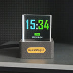 GeekMagic GIFTV Crystal Holographic Desktop Decoration Smart Weather Station Digital Clock with GIF Animations and Image Album