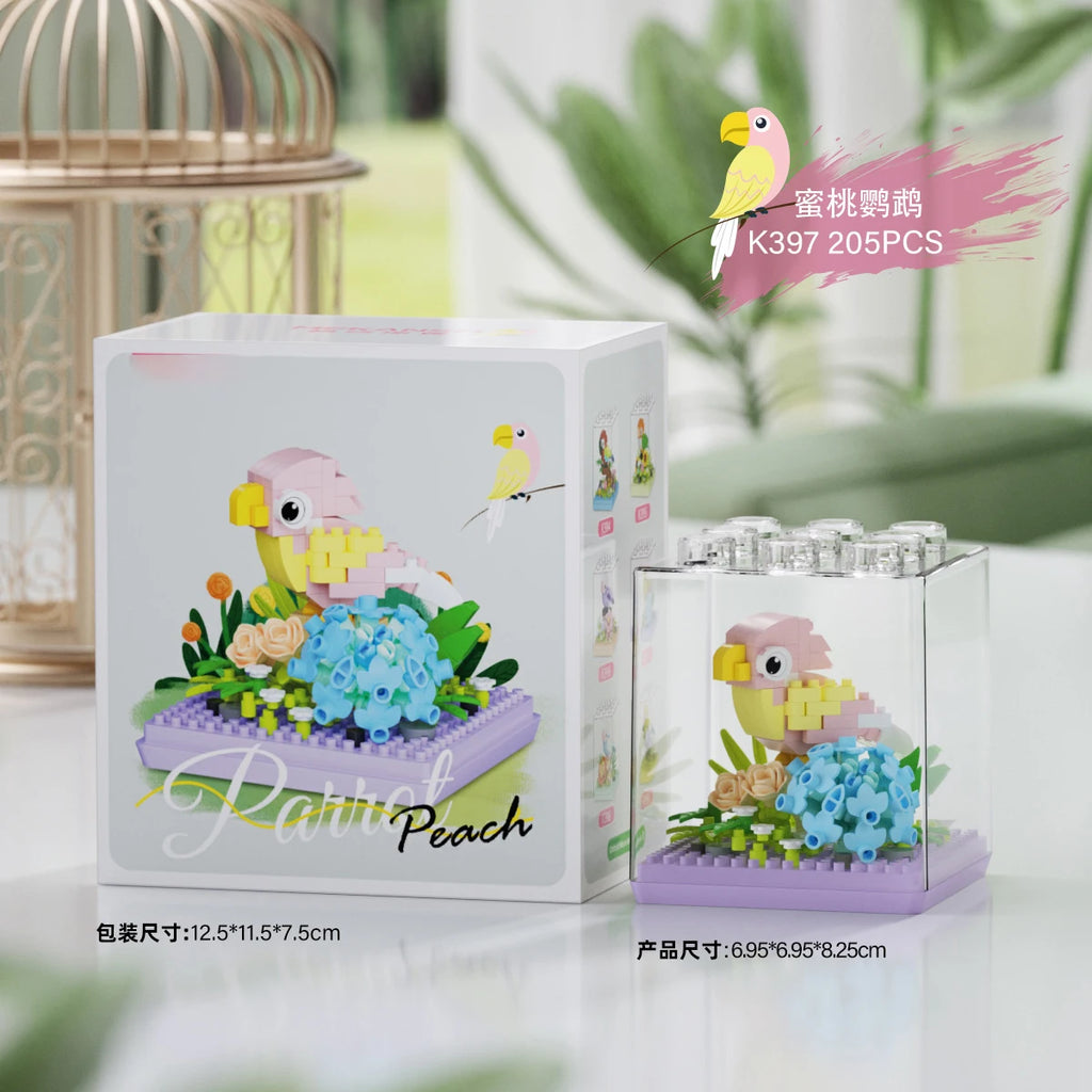 Animal Bird Building Blocks Toy for Children Girl 8 Year Old Kids Birthday Gift Mini Educational Parrot Assembling Brick Boy Toy