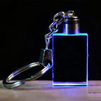 XTOOL Wholesale Blank K9 Shining Crystal Block Cube Keychain for 3D Laser Engraving Rectangular Crystal Lighting Pendants