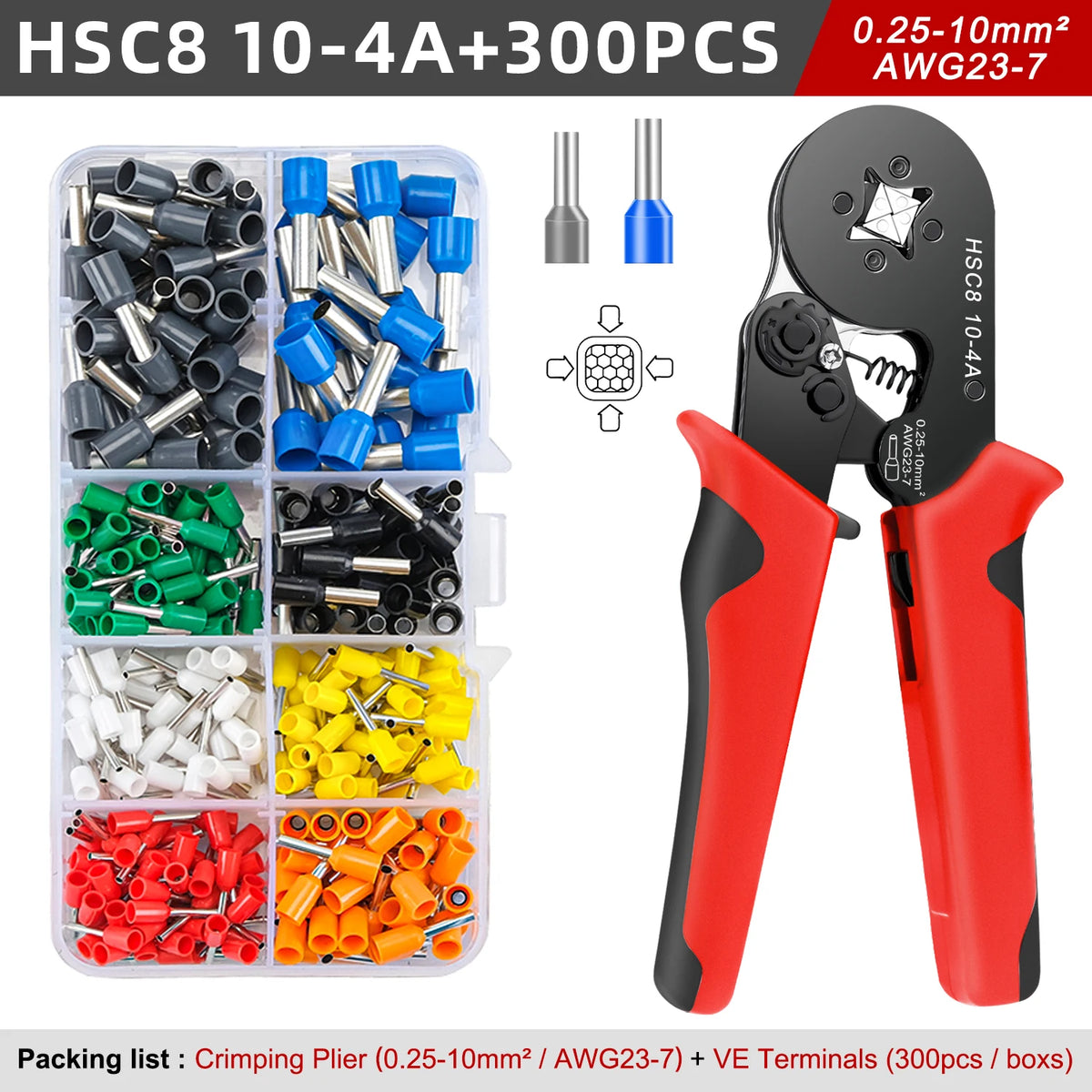 Electrical Tube Insulated Terminal VE Tubular Crimp Terminals Wire Cable Connector Ferrules Terminal Connectors Kit