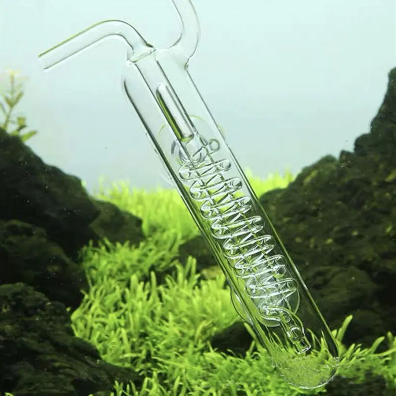 Aquarium Spiral Bubble Recorder Diffuser Glass CO2 Bubble Counter ADA Style Atomizer Water System Fish Tank Plant Pet Products