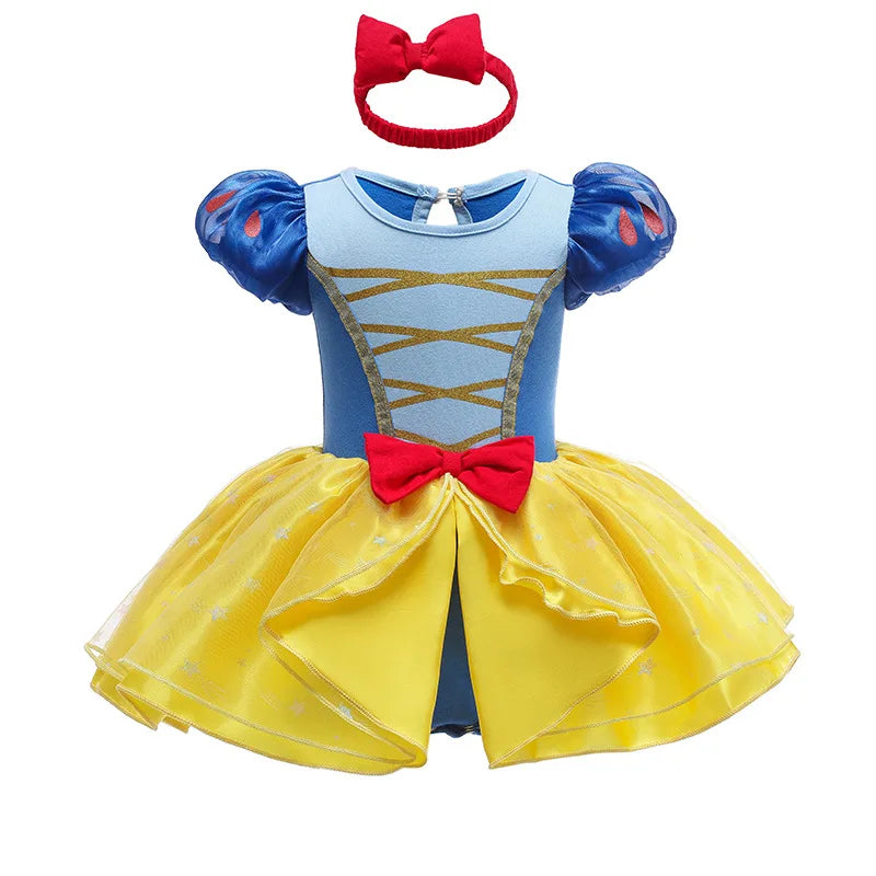 Infant Baby Girl Jumpsuit Dress Little Girl Princess Romper Dress With Headbands Kids Clothes Size 70-80-90-100