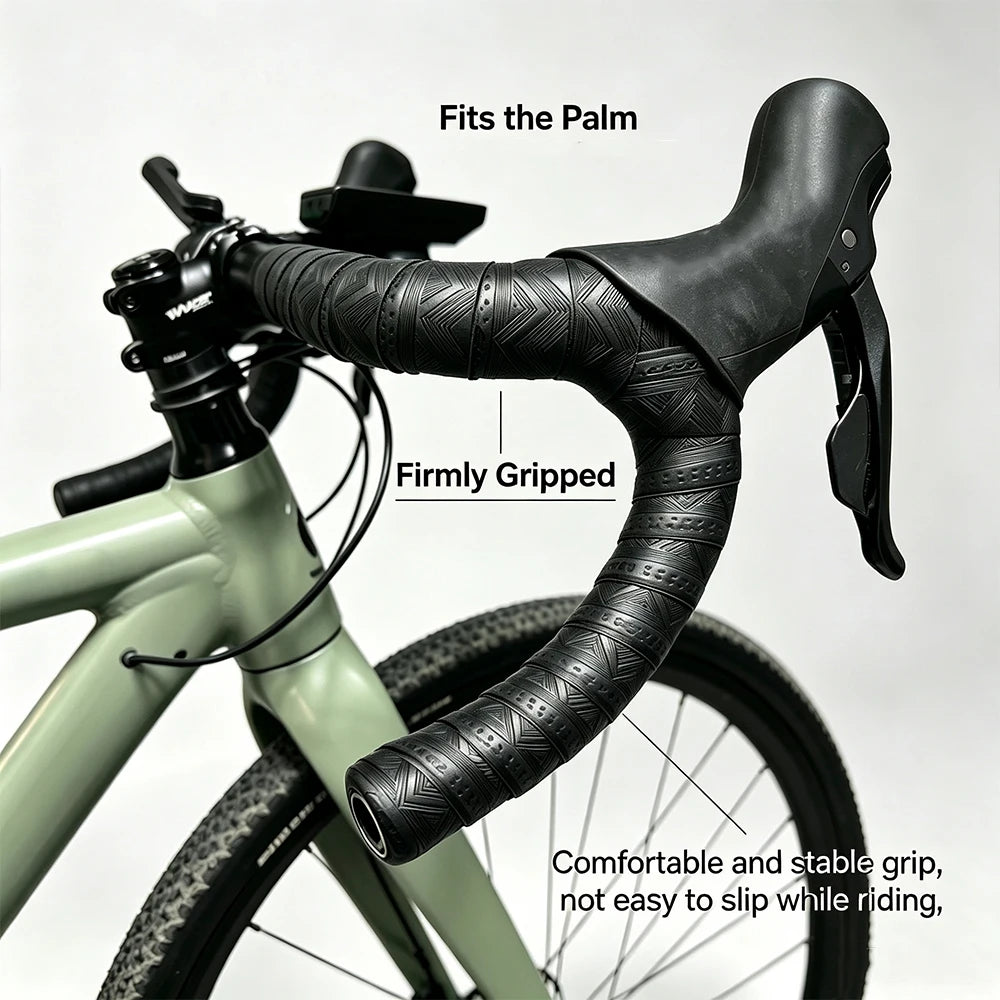 SEER Anti-Slip Road Bike Handlebar Tape PU+EVA Silicone Shockproof Handle Bar Tape With Bar End Plugs Bicycle Accessories