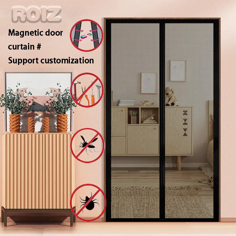 Anti-mosquito magnetic door curtain partition curtain Household non-perforating magnetic mute screen curtain screen mosquito net