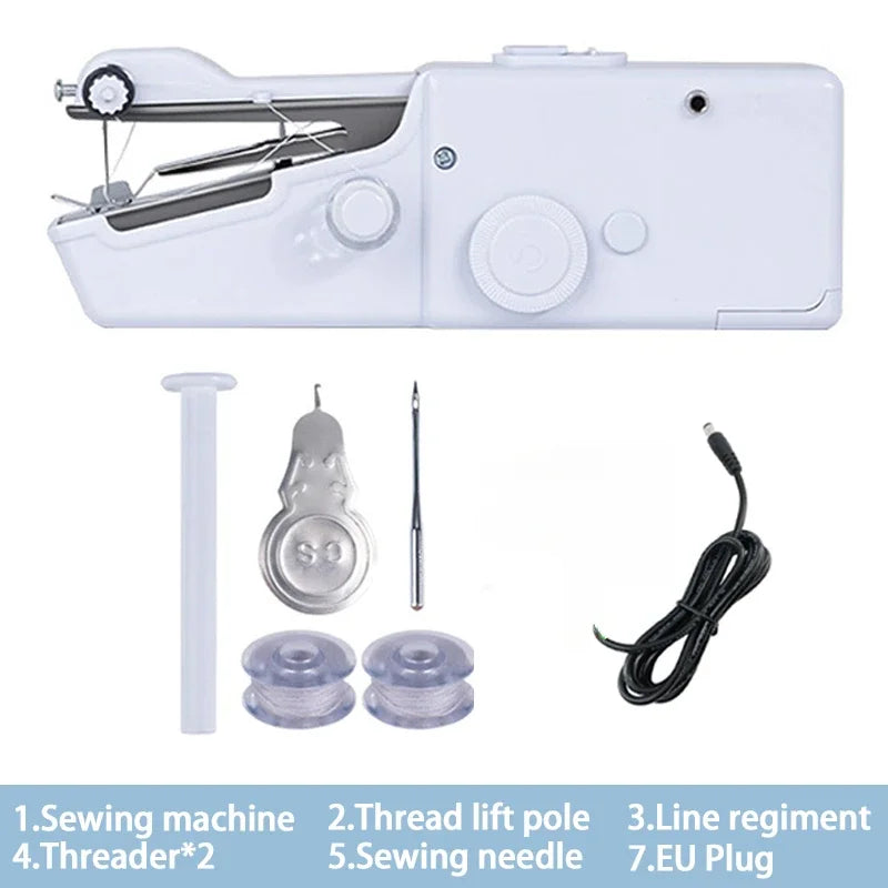 Portable Manual Sewing Machine Handheld Rope-free Electric Quick Build DIY Apparel Supplies Arts Crafts Home Garden Embroidery