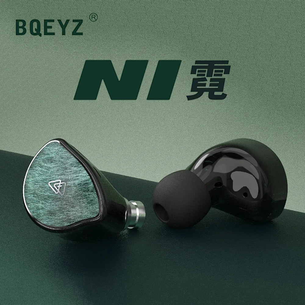 BQEYZ NI In-Ear Earphone Dynamic Driver Bio ceramic Diaphragm HiFi Earphone Gaming Earbuds with Replaceable Plugs 3.5mm+4.4mm
