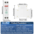 Tuya WiFi Smart Circuit Breaker MCB Timer 1P+N 63A Power Energy kWh Voltage Current Meter Protector Voice Remote Control Switch
