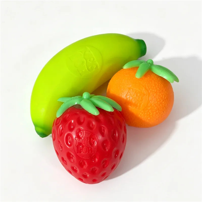 NeeDoh Fruit Stress Ball Squishy Squeeze Sensory Toy, Fruit Bucket Style, 1pc